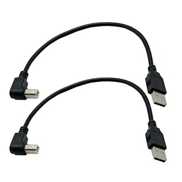 Seadream Angled Printer Cable 2Pack USB20 A Male Plug to Right Angle USB B Male AB MM Printer Scanner Cord CableRight Angled