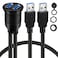 BATIGE 2 Ports Dual USB 30 Male to USB 30 Female AUX Flush Mount Car Mount Extension Cable for Car Truck Boat Motorcycle Dashboard Panel 1ft