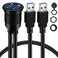 BATIGE 2 Ports Dual USB 30 Male to USB 30 Female AUX Flush Mount Car Mount Extension Cable for Car Truck Boat Motorcycle Dashboard Panel 1ft