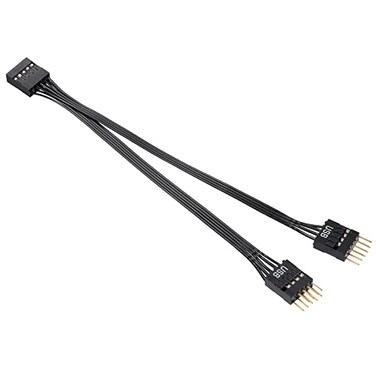 MZHOU Dual USB 20 Header Splitter 9Pin Motherboard Male to Dual 9Pin Female Adapter for Internal USB Expansion PC Builds Gaming Rigs 176cm Length