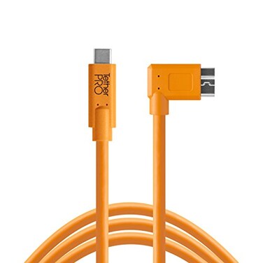 Tether Tools TetherPro USBC to 30 MicroB Right Angle Cable 15 Orange