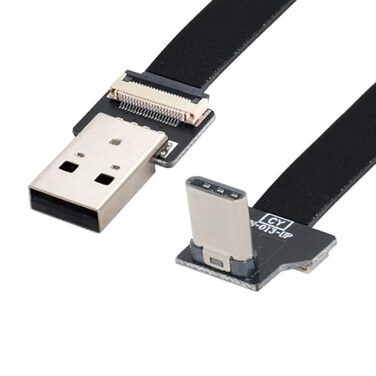 chenyang USB C Flat Cable USB 20 Male to USB C Male 90 Degree UP Angled Ribbon Flex Extension Cable Adapter 20M
