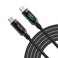 SOOPII 100W 66ft USB C to USB C Cable Fast Charge Nylon Braided Cable with LED Display for lPhone 1515 Pro15 Plus15 Pro MaxlPad AirMacBook ProGalaxy S24S23 Pixel LG Black