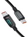 CableCreation 66FT USB C to USB C Cable PD 100W with LED Display Durable USB C Cable Braided with Wattage Display for iPad Air Pro MacBook Pro Galaxy S23S22S21 Pixel Steam Deck PS5 2m Black