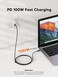 CableCreation 66FT USB C to USB C Cable PD 100W with LED Display Durable USB C Cable Braided with Wattage Display for iPad Air Pro MacBook Pro Galaxy S23S22S21 Pixel Steam Deck PS5 2m Black