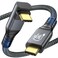 LEIRUI USB4 Cable for Thunderbolt 4 Cable 40Gbps Down Angle USB C Data Transfer Cable 90 Degree 8K60Hz Video 240W PD Fast Charging for iPhone 1617Steam DeckUSB C MonitorSSDMacBook 165FT