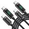 SOOPII USB C to USB C Cable 10FT2Pack 100W PD Fast Charging USB C Cable Nylon Braided TypeC Cable with LED Display for lPhone 1515 Plus MacBook Pro Samsung Galaxy S22S10 Pixel LG