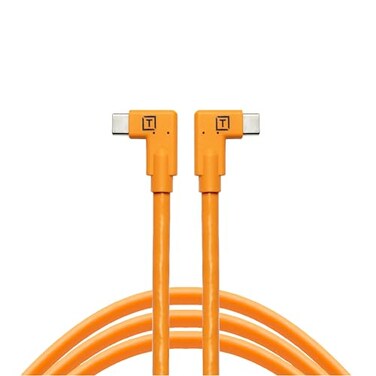 Tether Tools TetherPro USBC to USBC 5Gbps Gen 1 Right Angle to Right Angle 15 46m HighVisibility Orange