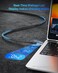 SOOPII 240W USB C to USB C Cable10ft 2PackFast Charging USB C Cable with LED Display for MacBook ProlPhone161515Pro15ProMaxGalaxy S23S23UltraS22etcTransparent ShellBlack