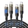 SOOPII 240W USB C to USB C Cable10ft 2PackFast Charging USB C Cable with LED Display for MacBook ProlPhone161515Pro15ProMaxGalaxy S23S23UltraS22etcTransparent ShellBlack