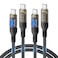 SOOPII 240W USB C to USB C Cable4ft 2PackFast Charging USB C Cable with LED Display for Galaxy S23S23UltraS22UltraMacBook ProlPhone161515Pro15ProMaxetcTransparent ShellBlack