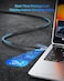 SOOPII 240W USB C to USB C Cable4ft 2PackFast Charging USB C Cable with LED Display for Galaxy S23S23UltraS22UltraMacBook ProlPhone161515Pro15ProMaxetcTransparent ShellBlack