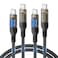 SOOPII 240W USB C to USB C Cable4ft 2PackFast Charging USB C Cable with LED Display for Galaxy S23S23UltraS22UltraMacBook ProlPhone161515Pro15ProMaxetcTransparent ShellBlack