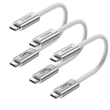 SUMPK 240W USB C Cable 1FT Short USB C Cable Fast Charging Cord Compatible with 1616 Pro16 Plus16 Pro Max Samsung Galaxy S23 S22 S21 S20 Note 20 Pixel
