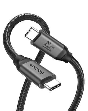 Silkland USB C Monitor Display Cable 10FT 4K144Hz60Hz 8K30Hz USB C 32 Gen 2x2 Video Cable 20Gbps Data Transfer 240W PD Fast Charge Type C Compatible with iPhone 16 MacBook Pro iPad