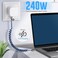 JURNETECH Multi Charging Cable Versatile 6in1 Universal Fast Charging Cable Adjustable Length Coiled Cable C to C USB to TypeC Ultra Fast Micro 240 Watt