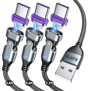 AUFU 16PIN USB C Magnetic Charging Cable 3Pack 336666ft 180 Rotation Magnet Charger CableMagnetic USB C CablesMagnet Phone ChargerData Transfer Charging Cables for PhoneTabletLaptop