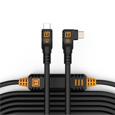 Tether Tools TetherPro Optima 10Gbps Gen 2 USBC 15 46m Straight to Right NonReflective Black