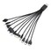 Qintreesify Black 10 in 1 USB Multi Charger USB Cables for Mobile Phones Charging Cord 20cm787in Universal to Multi Plug Cell Phone Cable for Smartphone Wires