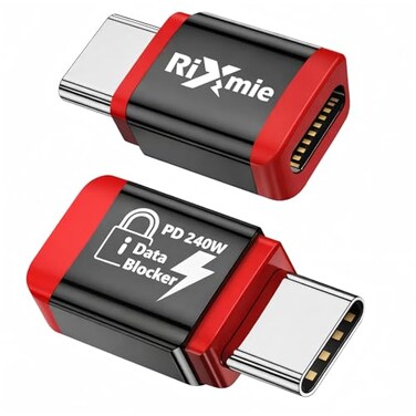Rixmie USB C to C Data Blocker 2Pack PD 240W Charge Only Adapter AntiHacking Juice Jacking Protection Fast Charging CaseFriendly Compatible with iPhone 151617 Series MacBook Laptop