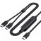 Cable Matters Braided 2in1 USB C to USB C Cable 6ft 140W Smart Power Allocation for Laptops and Phones Supports Charging Data Transfer USBC Power Splitter Works with MacBook iPad iPhone