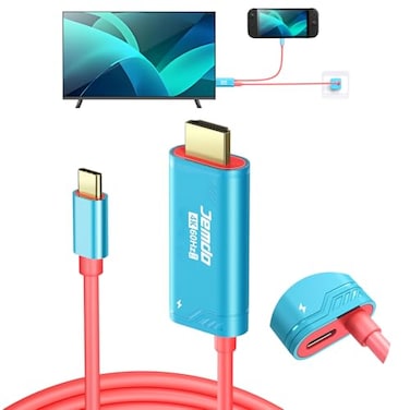 JEMDO Switch 2 Dock HDMI Cable4K 60 Hz 18 Gbps USB C to HDMI 20 66 ft100 W PD Play While ChargingPortable Travel TV Adapter Compatible with Nintendo Switch 2Only Below V21002017OLED