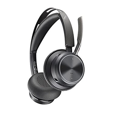 Poly Voyager Focus 2 UC USBA Headset Plantronics Bluetooth DualEar Stereo Headset with Boom Mic USBA PCMac Compatible Active Noise Canceling Works with Teams Zoom More