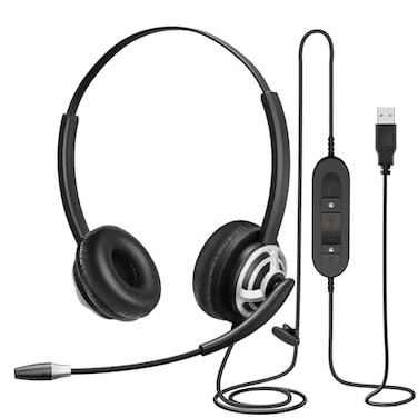 MAIRDI USB Headset With Microphone for Computer PC Laptop Noise Canceling for Teams Zoom Office Call Center VoIP Phone Calls Dictation for Dragon Voice Recognition