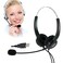 TelPal Corded HandsFree Call Center Noise Cancelling Binaural USB Headset Headphones with MicMicrophone Cord with USB Plug Volume Control for ComputerPCLaptop Use Only