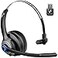 JIAMQISHI Wireless Headset with Microphone Bluetooth V52 Headphones with USB Dongle Mic Mute for PCComputerLaptopCall CenterZoomOnline ClassTrucker Bluetooth Headset Black EH06U