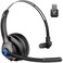 JIAMQISHI Wireless Headset with Microphone Bluetooth V52 Headphones with USB Dongle Mic Mute for PCComputerLaptopCall CenterZoomOnline ClassTrucker Bluetooth Headset Black EH06U