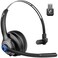 JIAMQISHI Wireless Headset with Microphone Bluetooth V52 Headphones with USB Dongle Mic Mute for PCComputerLaptopCall CenterZoomOnline ClassTrucker Bluetooth Headset Black EH06U