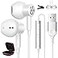 HGCXING USB Headphones for PC Laptop Magnetic 75ft Wired EarbudsComputer Headset with Mic Control Mute Noise Isolate Cord in Ear Gaming Earphone for MacBook Pro Office Work School Zoom Chromebook