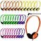 Yunsailing 30 Pack Bulk Headphones Set Over Ear Headphones with Adjustable Headband 35mm Plug Headsets Earphones for Learning Program Computer Lab Library Testing Multimedia Use Light Color
