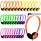 Yunsailing 30 Pack Bulk Headphones Set Over Ear Headphones with Adjustable Headband 35mm Plug Headsets Earphones for Learning Program Computer Lab Library Testing Multimedia Use Light Color