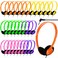 Yunsailing 30 Pack Bulk Headphones Set Over Ear Headphones with Adjustable Headband 35mm Plug Headsets Earphones for Learning Program Computer Lab Library Testing Multimedia Use Light Color