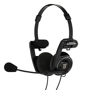 Koss Porta Pro DoubleSided Communication Headset with Microphone Electret Flexible Handsfree Design Foldable Design TRRS Plug Wired 35 mm Black