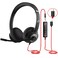 JIAMQISHI USB Headset with Microphone for PC OnEar Computer Laptop Headphones with Noise Cancelling Mic inline Control for Home Office Online Class Zoom Type C35mm Black