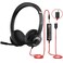 JIAMQISHI USB Headset with Microphone for PC OnEar Computer Laptop Headphones with Noise Cancelling Mic inline Control for Home Office Online Class Zoom Type C35mm Black