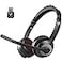 JIAMQISHI Wireless Headset with Mic for Work Bluetooth V52 Headphones with AI Noise Cancelling Microphone USB Dongle Clear Calls Mic Mute for Laptop PC iPhone Android Phones