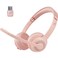 JIAMQISHI Wireless Headset with AI Noise Cancelling Microphone Bluetooth Headset Bluetooth V52 Headphones with USB Dongle Mic Mute for ComputerLaptopPCiPhoneAndroidCell Phones Pink