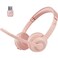 JIAMQISHI Wireless Headset with AI Noise Cancelling Microphone Bluetooth Headset Bluetooth V52 Headphones with USB Dongle Mic Mute for ComputerLaptopPCiPhoneAndroidCell Phones Pink