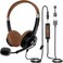 Arama USB Headset with Microphone for PC Computer Headset with NoiseCanceling Mic inLine Controls Connects to PCCellphoneTablet via USBAUSBC35mm Jack