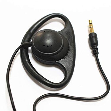 LINHUIPAD D Shape Earpiece Headset 35mm Single Side Earphone Hook Earbud for Tour Guide System Receiver Tablet Laptop PC Skype YouTube MP34 DVD