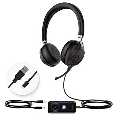 Yealink UH38 Bluetooth USB Wired Headset Work Headset with Noise Cancelling Microphone Teams Comfort Fit Dual Connect for PC Computer Mobile Devices Dual Busylight