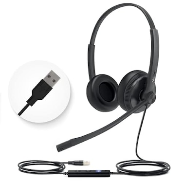 Yealink UH34 USB Headset with MicStereo Wired Headphones with Noise Cancelling MicrophoneTeamsProfessional Work Headphones for VoIP Phone PC Computer Call Center Office