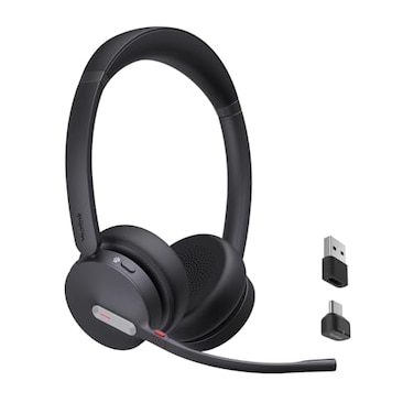 Yealink BH70 Wireless Bluetooth Headset with Microphone for Work up to 35h Talking Battery Life 3Mic 147g Lightweight Microsoft Teams Headphone for Open Office USBC to A