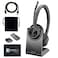 ANYHDD Poly Voyager 4320 UC Wireless Headset Charge Stand Stereo Headphones with NoiseCanceling Boom Mic Charging Station USBC to A Adapter USB C Dongle USB AC Cable Pouch Microfiber Cloth