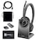 ANYHDD Poly Voyager 4320 UC Wireless Headset Charge Stand Stereo Headphones with NoiseCanceling Boom Mic Charging Station USBC to A Adapter USB C Dongle USB AC Cable Pouch Microfiber Cloth