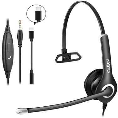 Callez Wired Computer Headset 35mmUSBC Headset with Mic Noise Cancelling Cell Phone Headphone for PC Laptop Mac iPhone 151617 Samsung Zoom Teams Call Center Home Office Work inline Controls